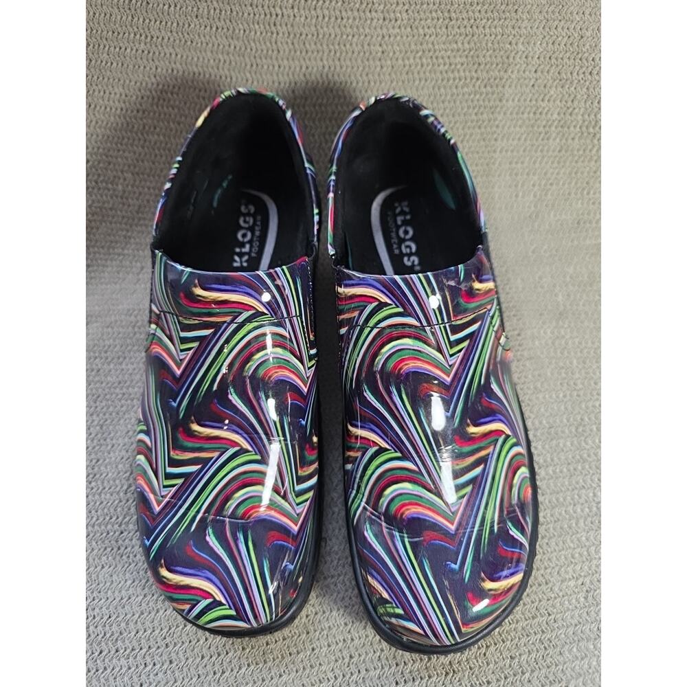KLOGS Shoes Naples Active Lines Patent Orthotic Leather Comfort Nurse Sz 8.5 Mโ